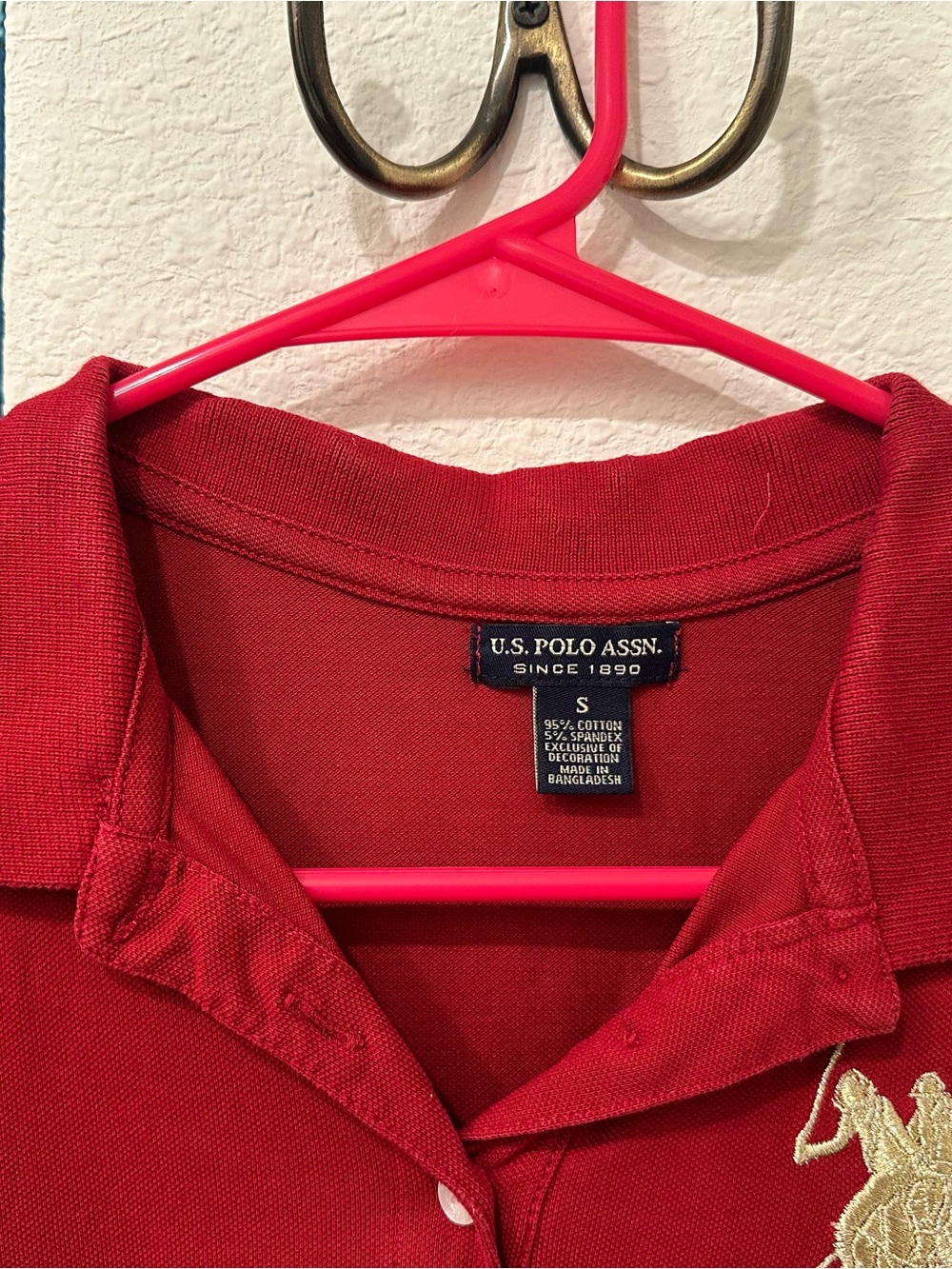 U.S. Polo Assn. Red Polo with Embroidered Logo - Picture 3 of 7